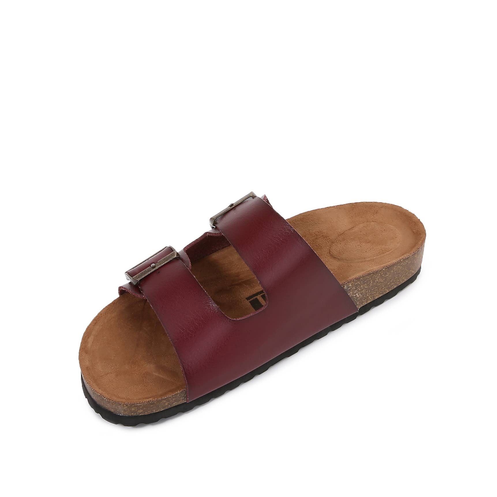 Shop Lev - Wholesale Sandaal - Dames - Sandalen met dubbele kunstleren riem en haak van zacht kurk0
