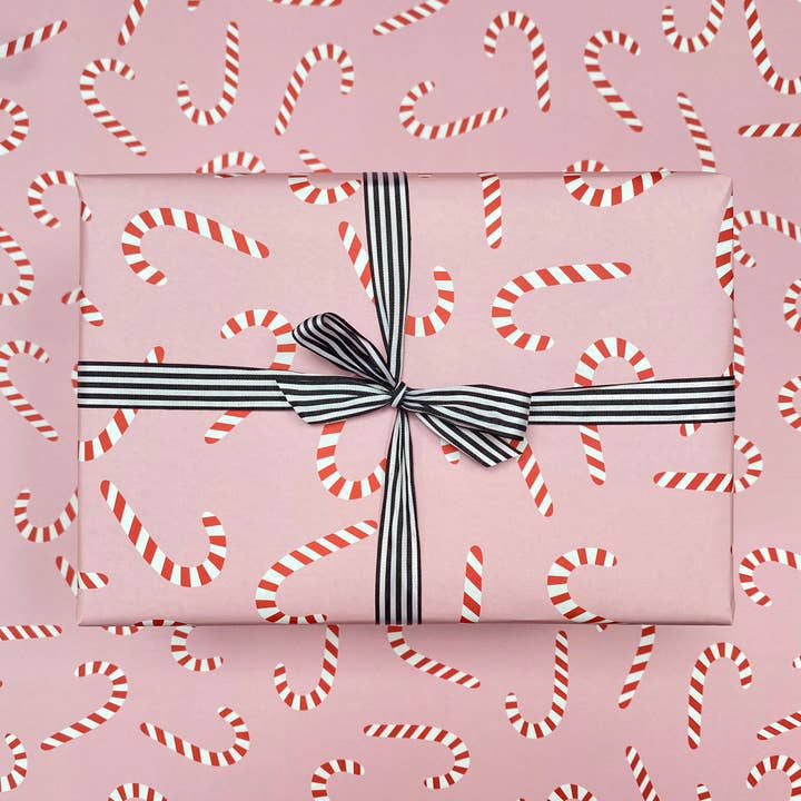 Lizzie Chancellor – wholesale Flat wrap – Candy Cane Christmas Wrapping Paper