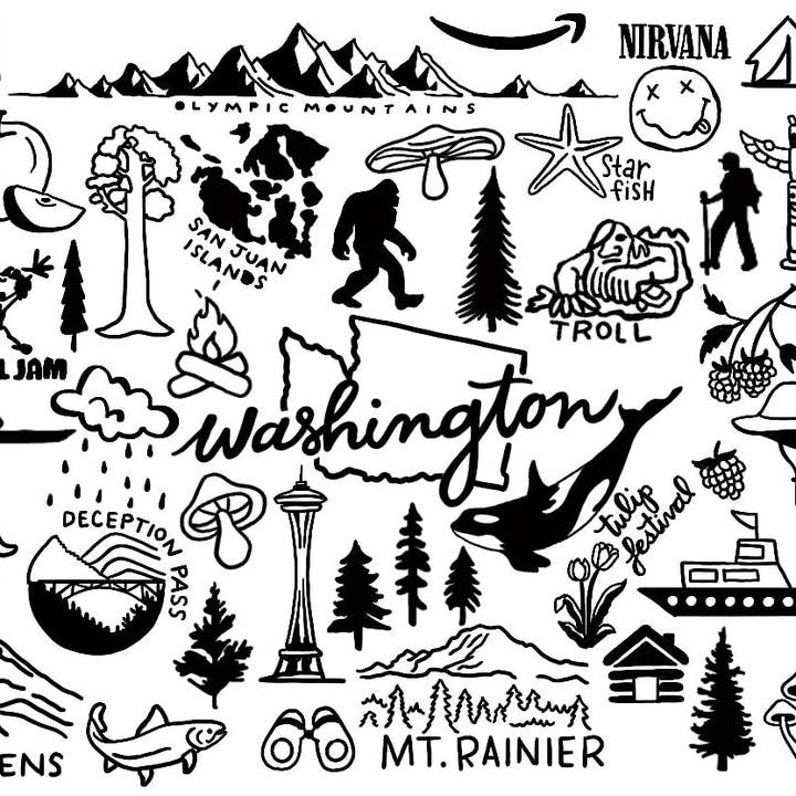 Sweet Rolling Pins - Wholesale Rolling Pin - Washington State Embossed Rolling Pin