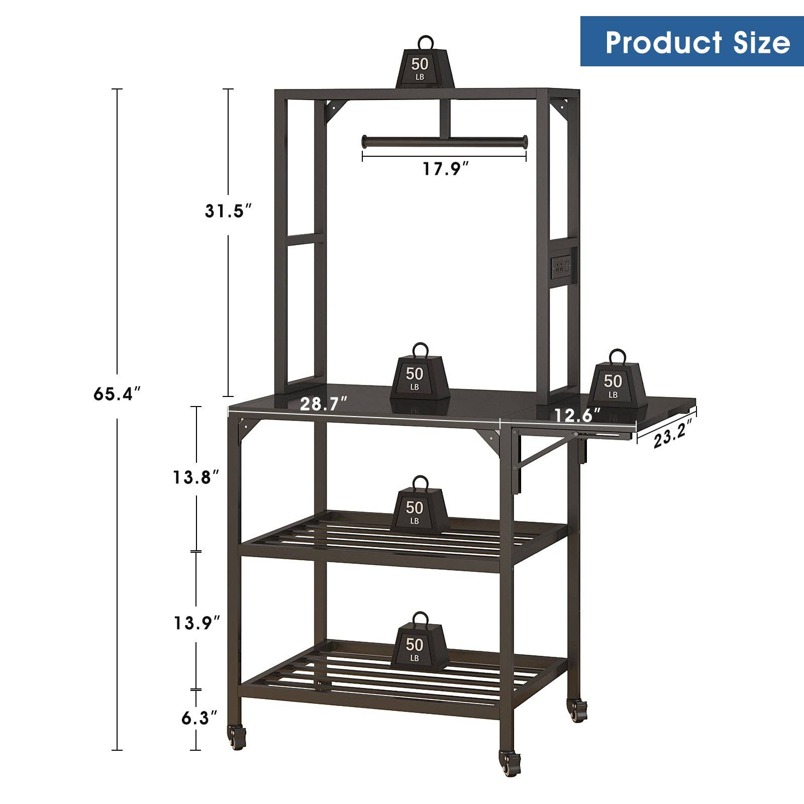 39F Inc. - Wholesale Free Standing Shelf - 3D Printer Stand with Storage Rack in Black Metal2