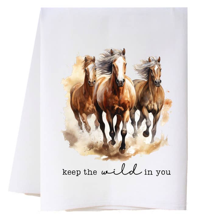 Wild Horses Kitchen Towel for wholesale by Cora & Pate