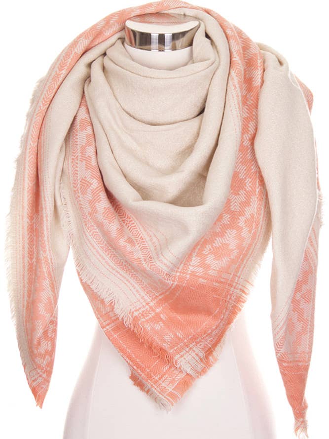 Aztec Print on Edge Blanket Winter Scarf for wholesale by Hana