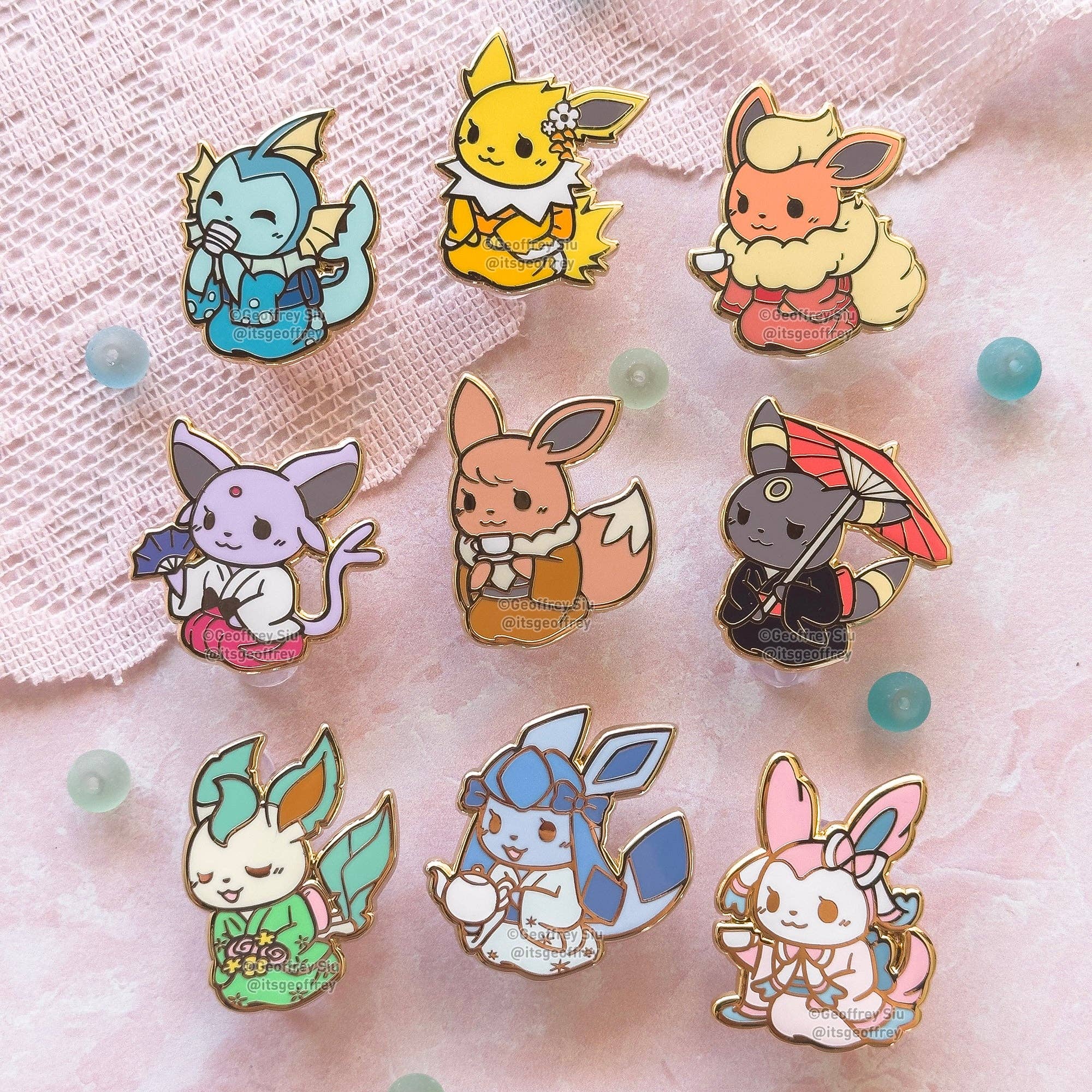 Geoffrey Siu Art LLC - Wholesale Lapel Pin/Button - Teaveelution Pokema'am Hard Enamel Pins10