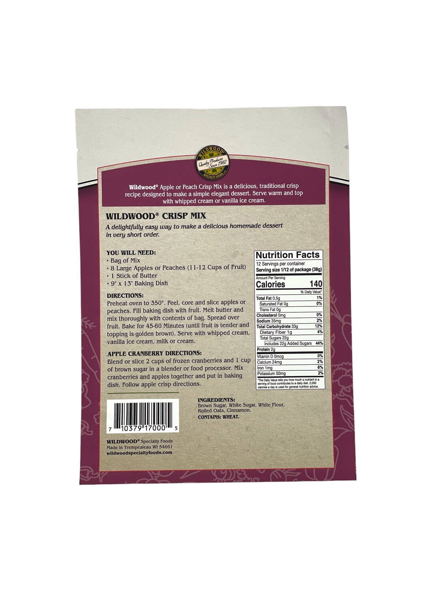 Wildwood Specialty Foods - Wholesale Dried Spice Mix - Apple & Peach Crisp Mix 16 oz2