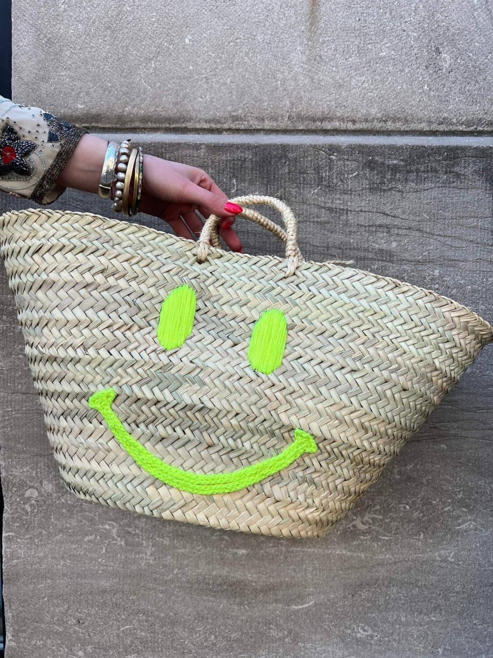 MIRAMAR Store - Wholesale Beach Bag - SMILE Straw Tote Bag 7