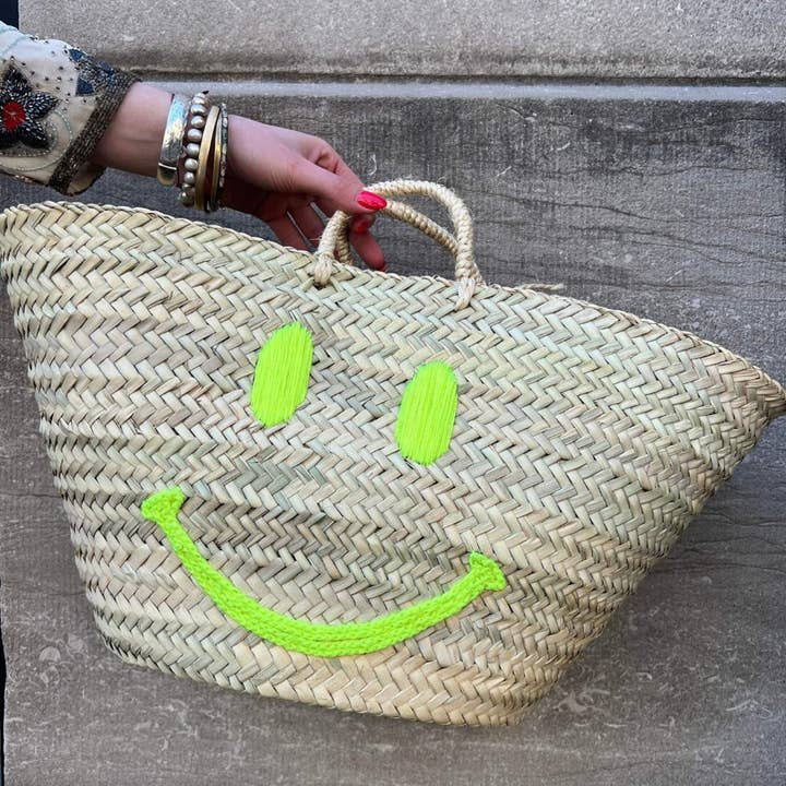 MIRAMAR Store - Wholesale Beach Bag - SMILE Straw Tote Bag 7