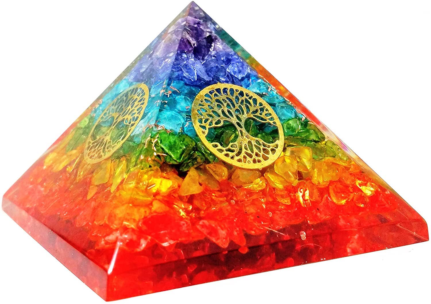 jiomind - Vente Pierre et cristal de spiritualité - Pyramide d'orgones de sept chakras Pyramide d'orgonite énergisée Reiki1