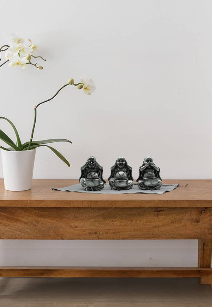 Original Source - Wholesale Candle Holder - Say, Hear, See No Evil Candle Holder Set2