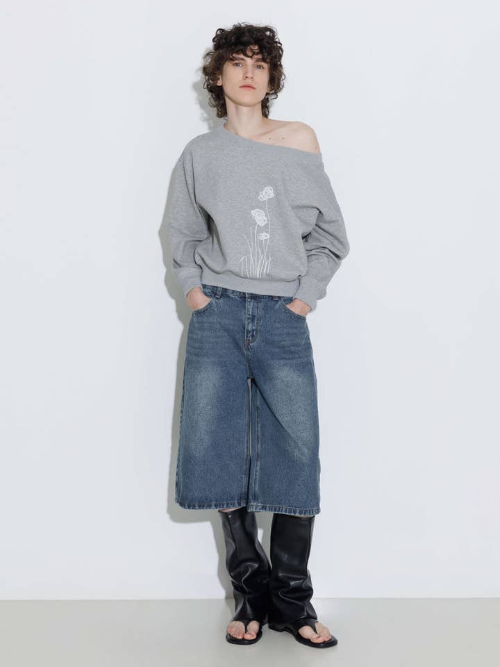 CUBIC - Wholesale Shorts - Women's - Loose Fit Knee-Length Denim Shorts11