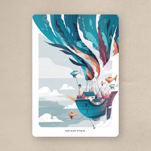 Das Meer in den Wolken - Postkarte für den Großhandel von EOR GLAS STUDIO