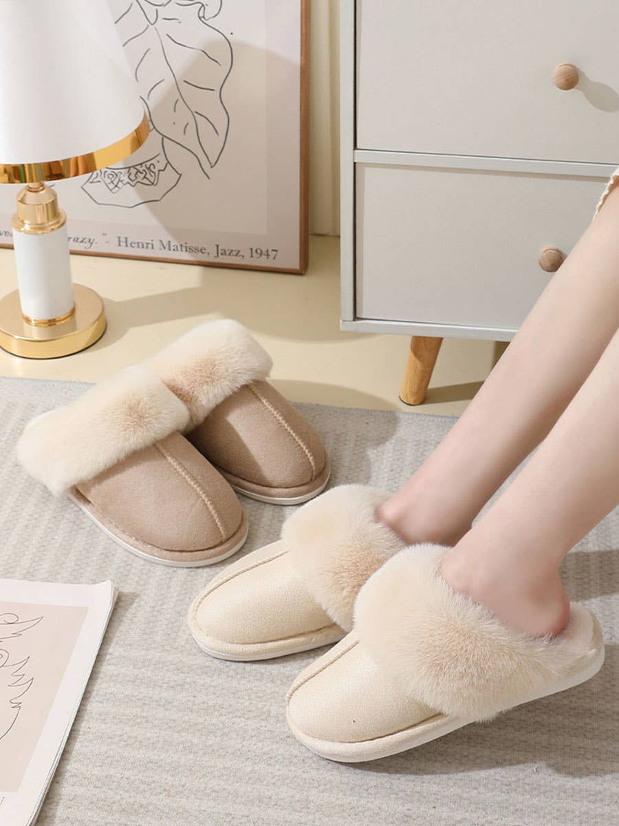 DOUBLJU - Wholesale Slippers - Women's - Winter Faux Fur-lined Home Warm Plush Slippers10