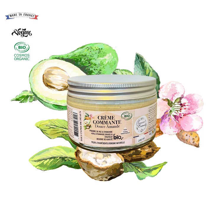 Organic Almond Soft Exfoliating Face Cream - Cabin Size 200ML for wholesale by Cocoon’Essence