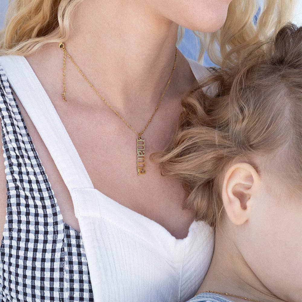 WJW - Wholesale Individual Charm/Pendant - 18K Gold PVD Stainless Steel Mama Charm4