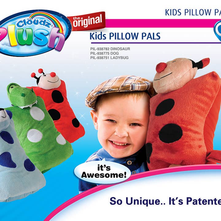 Cloudz - Wholesale Travel Pillow - Kids & Baby - Cloudz Plush On Hand Travel Pillow Pal - Dog