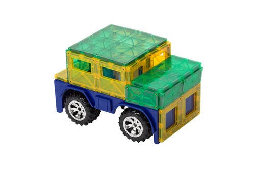 The Toy Group – wholesale Building set – Child – Playmags Magnetic Tiles Building Set 56 Pcs Set with Car - S7