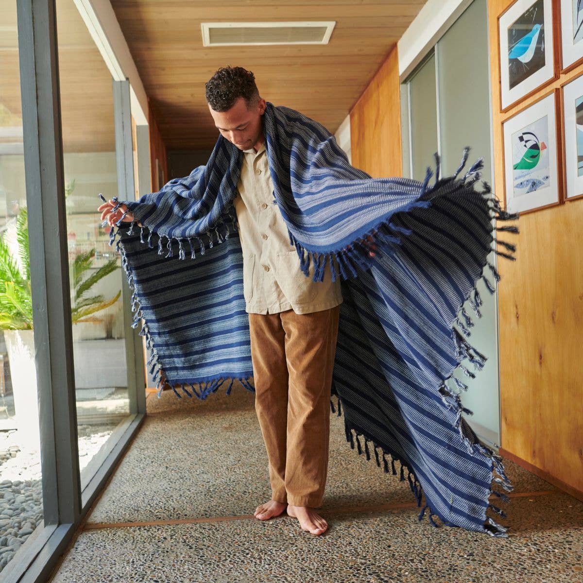 Slowtide – wholesale Throw blanket – Dylan Throw Blanket - Indigo1