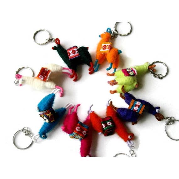 Sanyork Fair Trade - Wholesale Keychain - Unisex - Keyring Alpaca Wool Decoration Miniature Llama Artisan Peru1