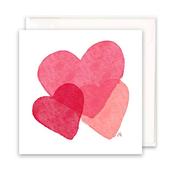 Hearts Enclosure Card for wholesale by Jen Gerena Design