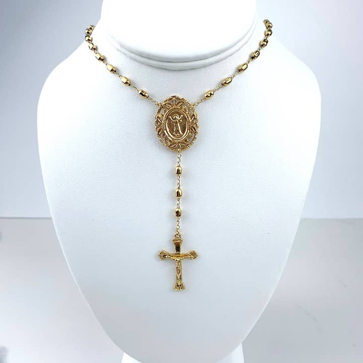 Luxus Accessories - Wholesale Prayer Beads Necklace - 18k Gold Filled Beaded Divine Child Rosary5