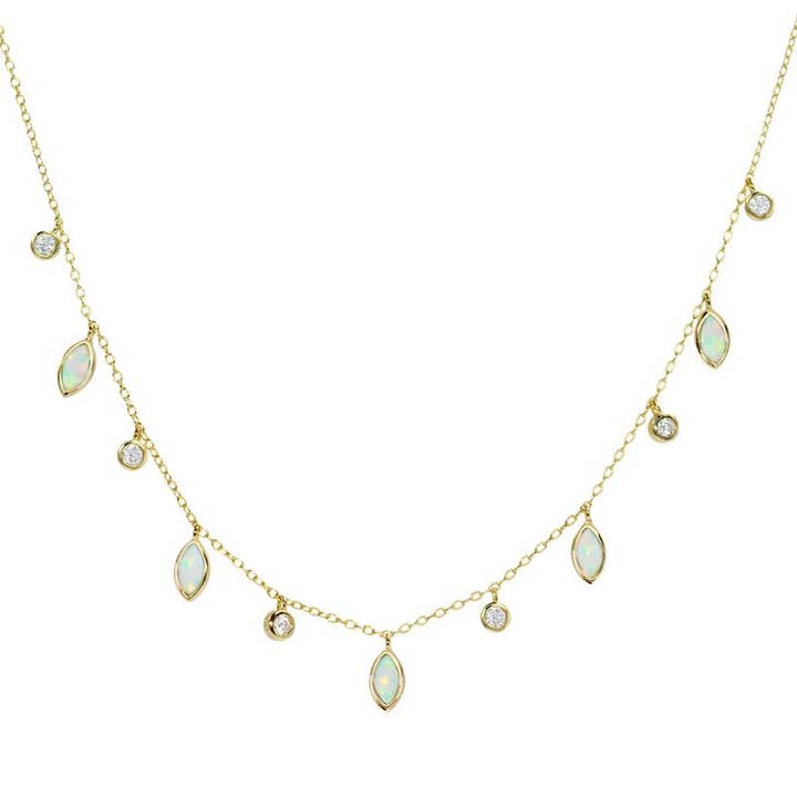 Kamaria Jewelry - Wholesale Pendant/Charm Necklace - Drops of Spring Opal Choker Necklace