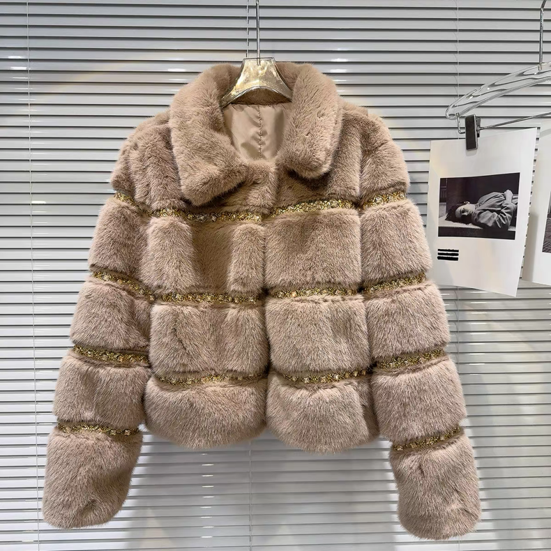 Productseeker - Wholesale Fur/Faux Fur Coat - Women's - CT128 2025 Handcrafted Beaded Sequin Faux Fur Winter Coat5