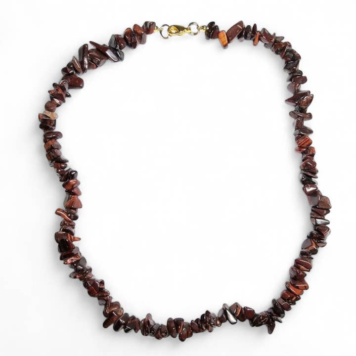 Tiger eye necklace South Africa A (baroque beads) - 45cm for wholesale by La Boîte à Cailloux