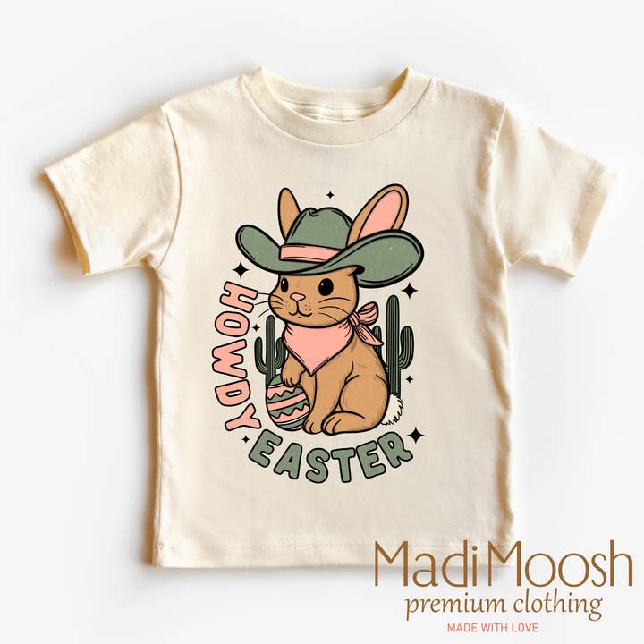 Howdy Easter Bunny Western Shirt - Kids Western Tee for wholesale by Madi Moosh