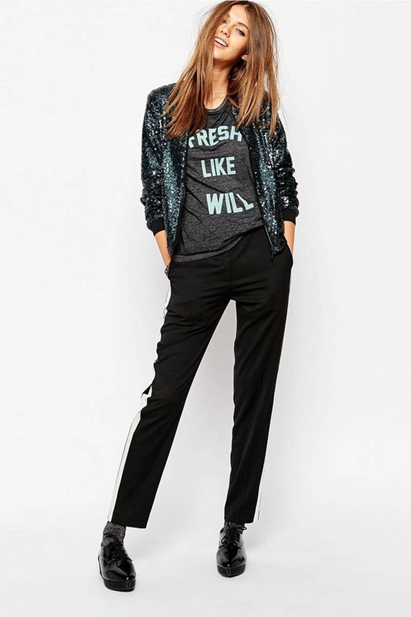 NINEXIS - Wholesale Coat - Women's - CWOCO1128_SEQUINED LONG SLEEVE ZIP-UP BASEBALL JACKET4