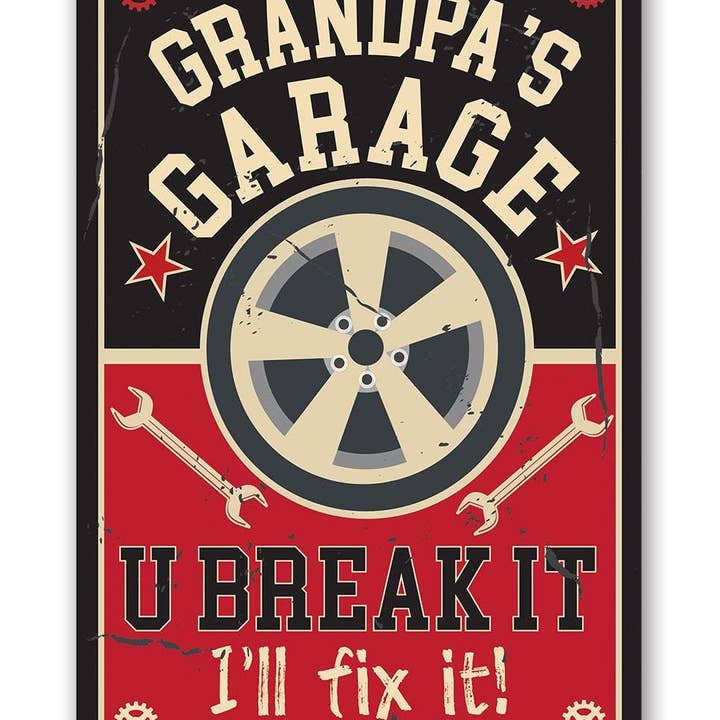 Lone Star Art - Wholesale Sign - Grandpa's Garage - Metal Sign