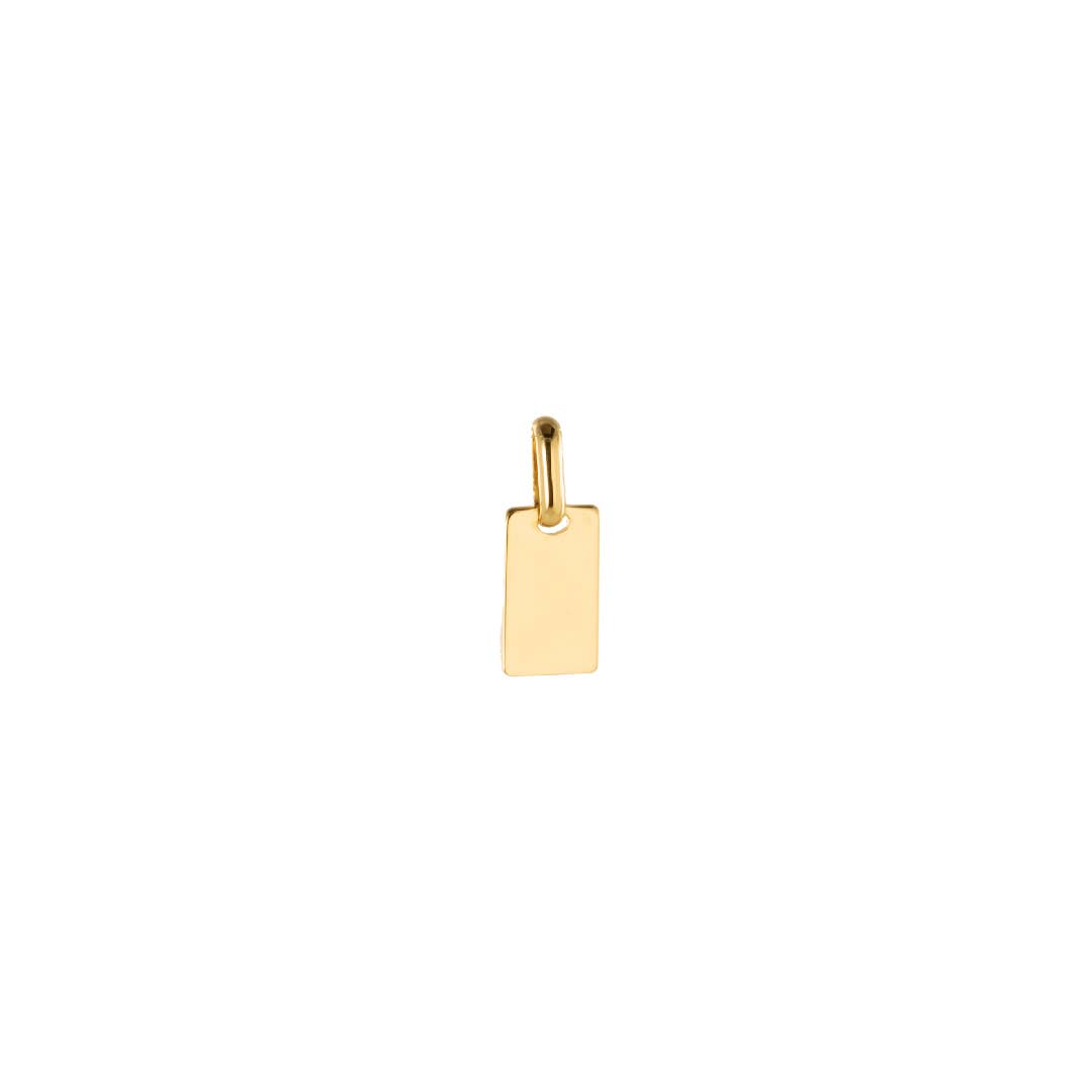 Bijoux Fabrication Française - Wholesale Individual Charm/Pendant - Engraving Rectangle Medal - Smooth - Gold Plated - Silver 925 ‰0