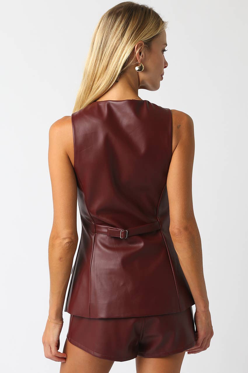 Olivaceous - Wholesale Button Down Shirt - Women's - Jenna Pu Button Top7