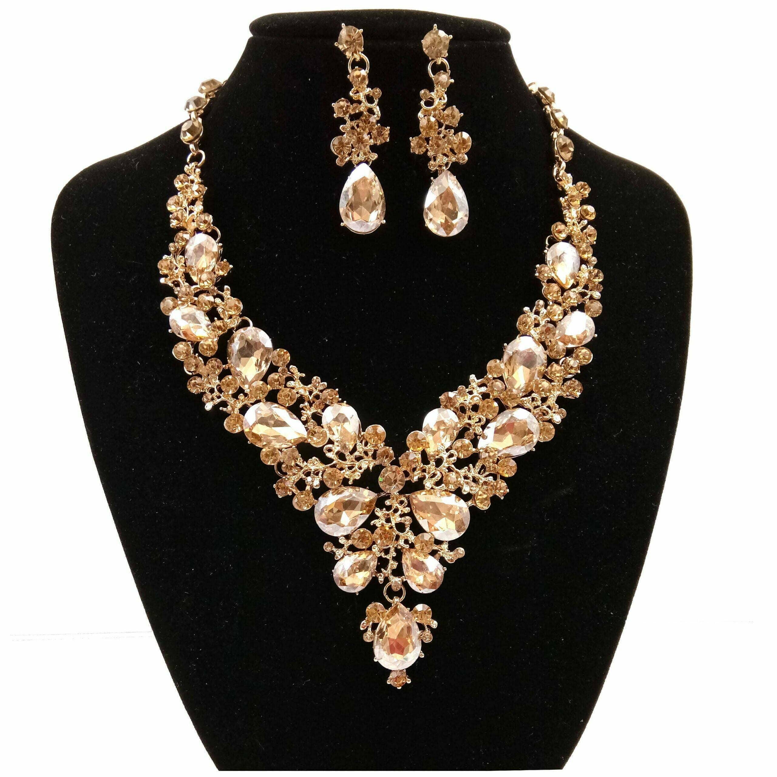 Diacly - Wholesale Jewelry Set - Vine Theme Casting Rhinestone Necklace Set3