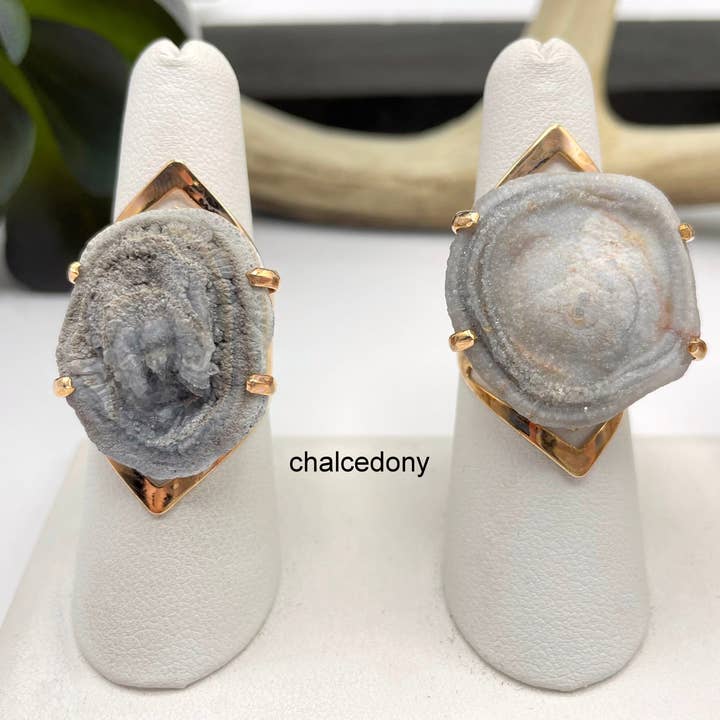 Rock Paradise - Wholesale Cocktail/Statement Ring - Crystal Adjustable Rose Gold Druzy Ring