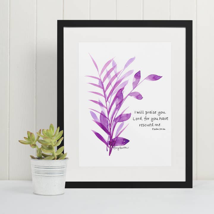 Psaume 30:2 une illustration à l'aquarelle pour la vente par Mary Reichter