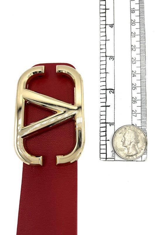 Andrea Bijoux - Wholesale Belt - Women's - Faux Leather V Buckle Fashion Belt2