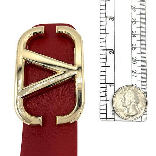 Andrea Bijoux - Wholesale Belt - Women's - Faux Leather V Buckle Fashion Belt2