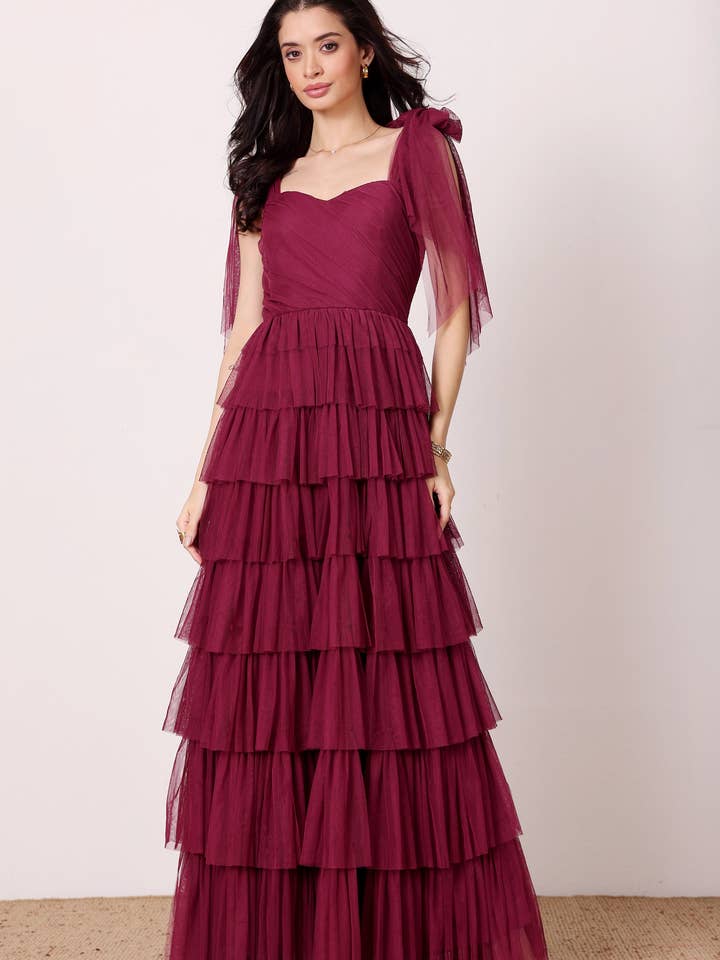 Abito Maxi Fig Ophelia con Dettaglio Fiocco per la vendita all'ingrosso da parte di Lace & Beads