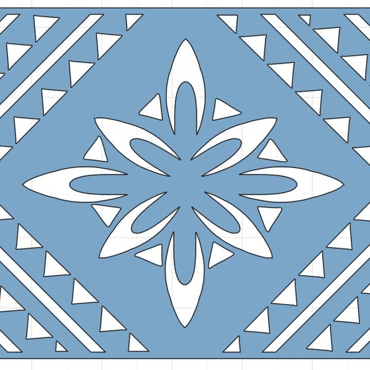 Pochoir en forme de losange Island Floral pour la vente par Belle Stencils