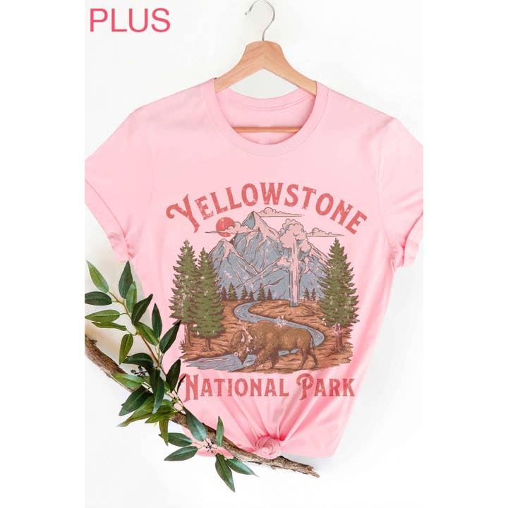 BLUME & CO. - Venta al por mayor Camiseta estampada - Mujer - Camiseta Gráfica Talla Grande de YELLOWSTONE NATIONAL PARK