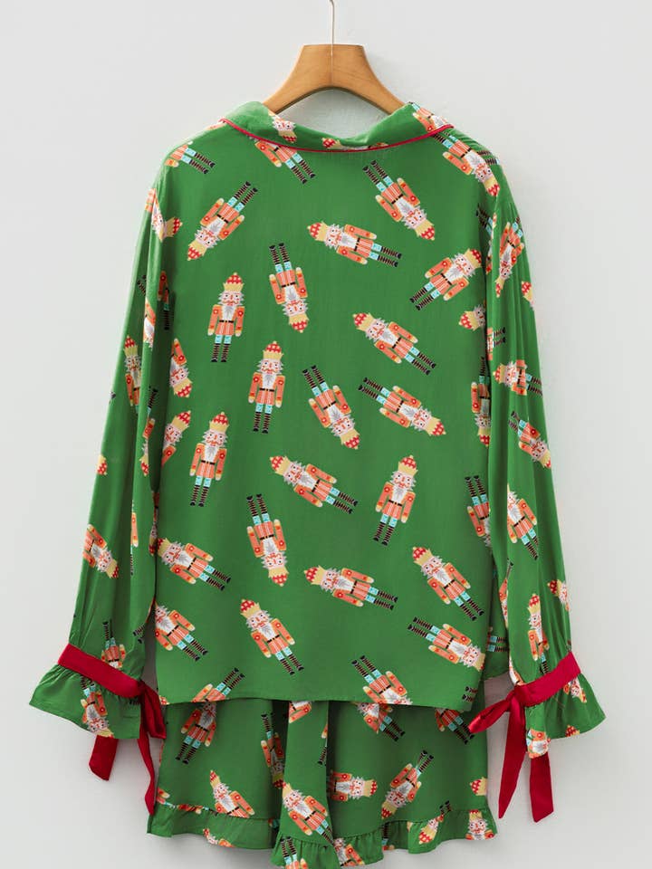 FASHION BLVD - Wholesale Sleepwear Set - Women's - FB Christmas Bow Cuffed Long Sleeve Pajama Set13