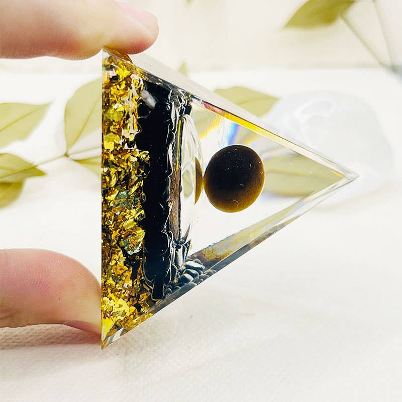 GemMeet - Wholesale Spiritual Stone/Crystal - Tiger Eye Sphere & Obsidian Protection Orgone Pyramid5