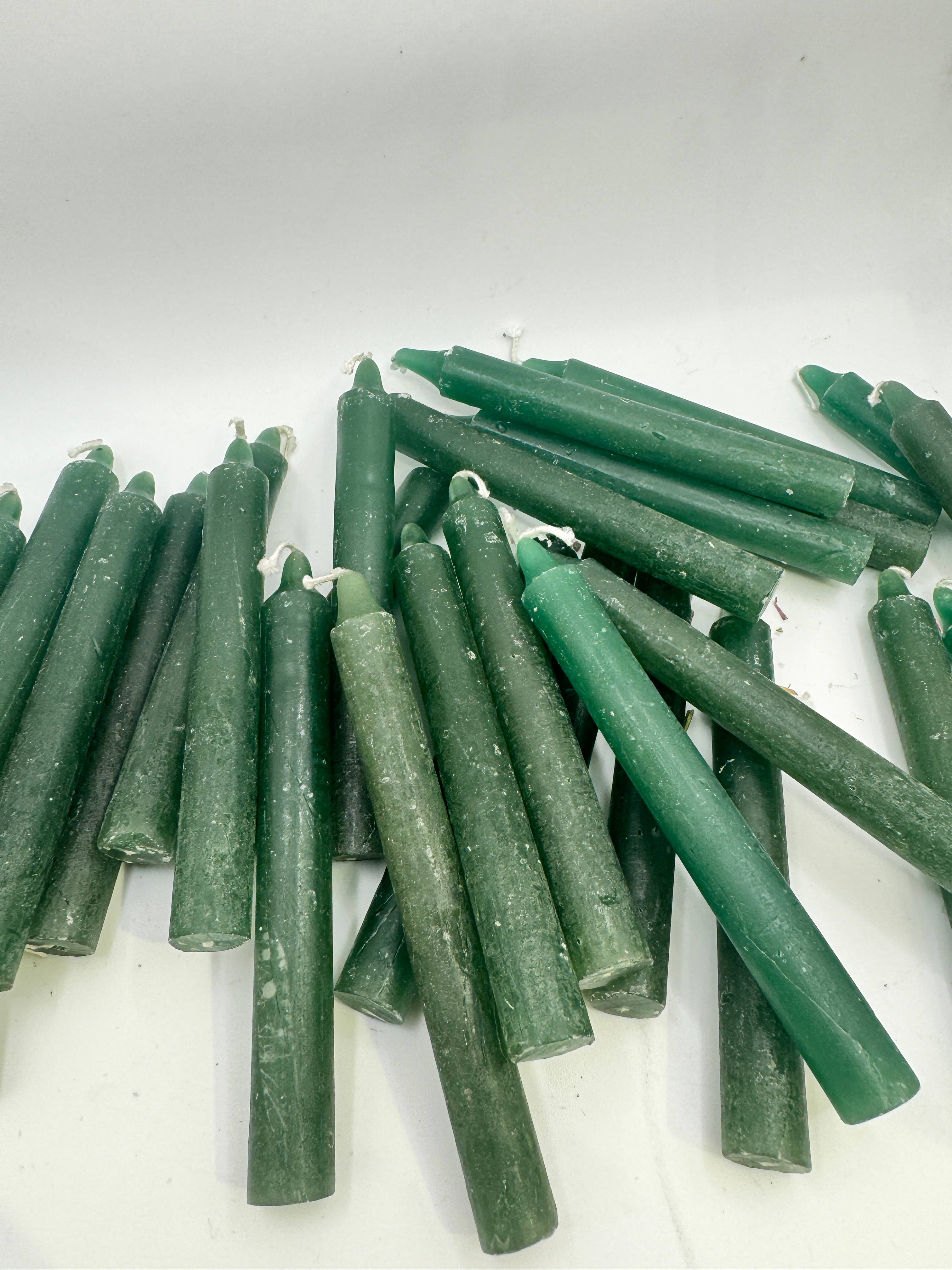 Oils and Auras - Wholesale Tapered Candle/Candlestick - Green Chime Candle - Success Spell Candle3