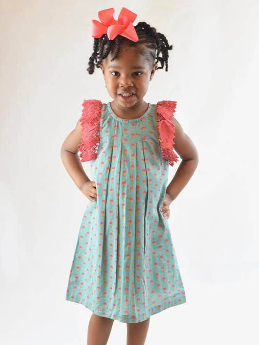 Fuchsia & Blue Shift Dress for wholesale by Yo Baby