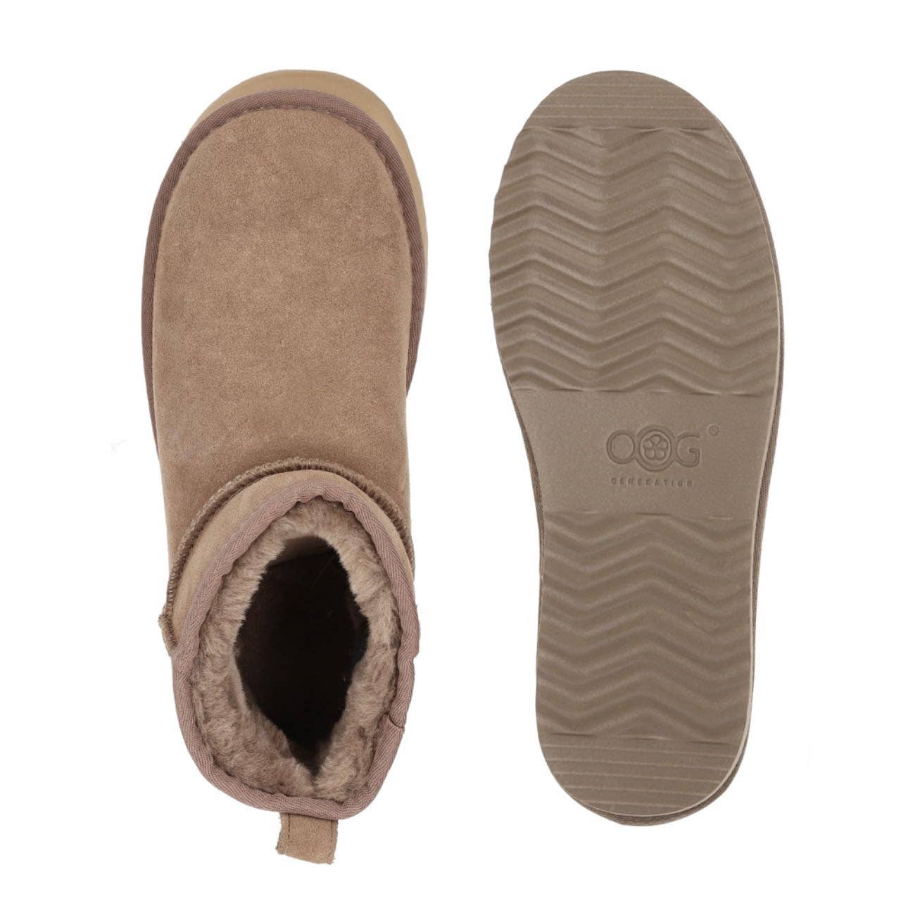 OB5888 OOG Damen Lederboots mit Teddyfell Khaki for wholesale on Faire3