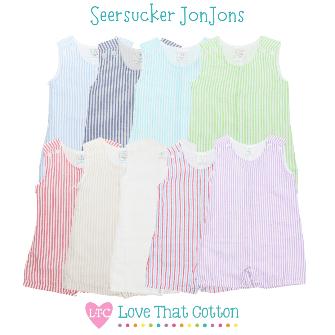 Boys KHAKI Seersucker Jon Jon (different seersucker lot) for wholesale on Faire5