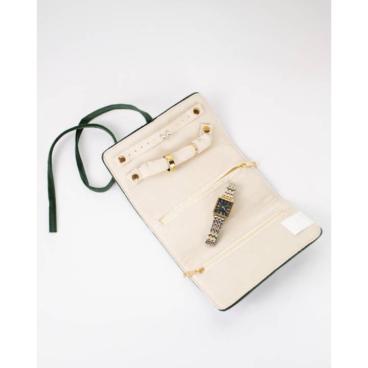 The Royal Standard - Wholesale Jewellery box/organiser - Emily Jewelry Roll Green 6.5x41