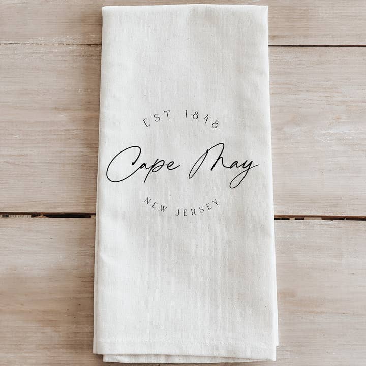 Personalized Script City Kitchen Towel for wholesale by DWELL Home Shoppe