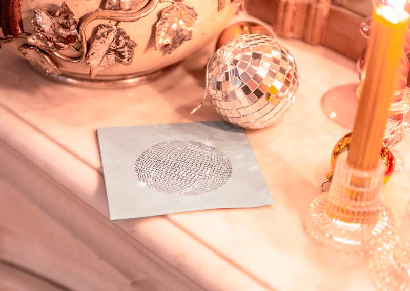 Trendy Table – wholesale Disposable napkin – Boule à Facette Cocktail Napkin2