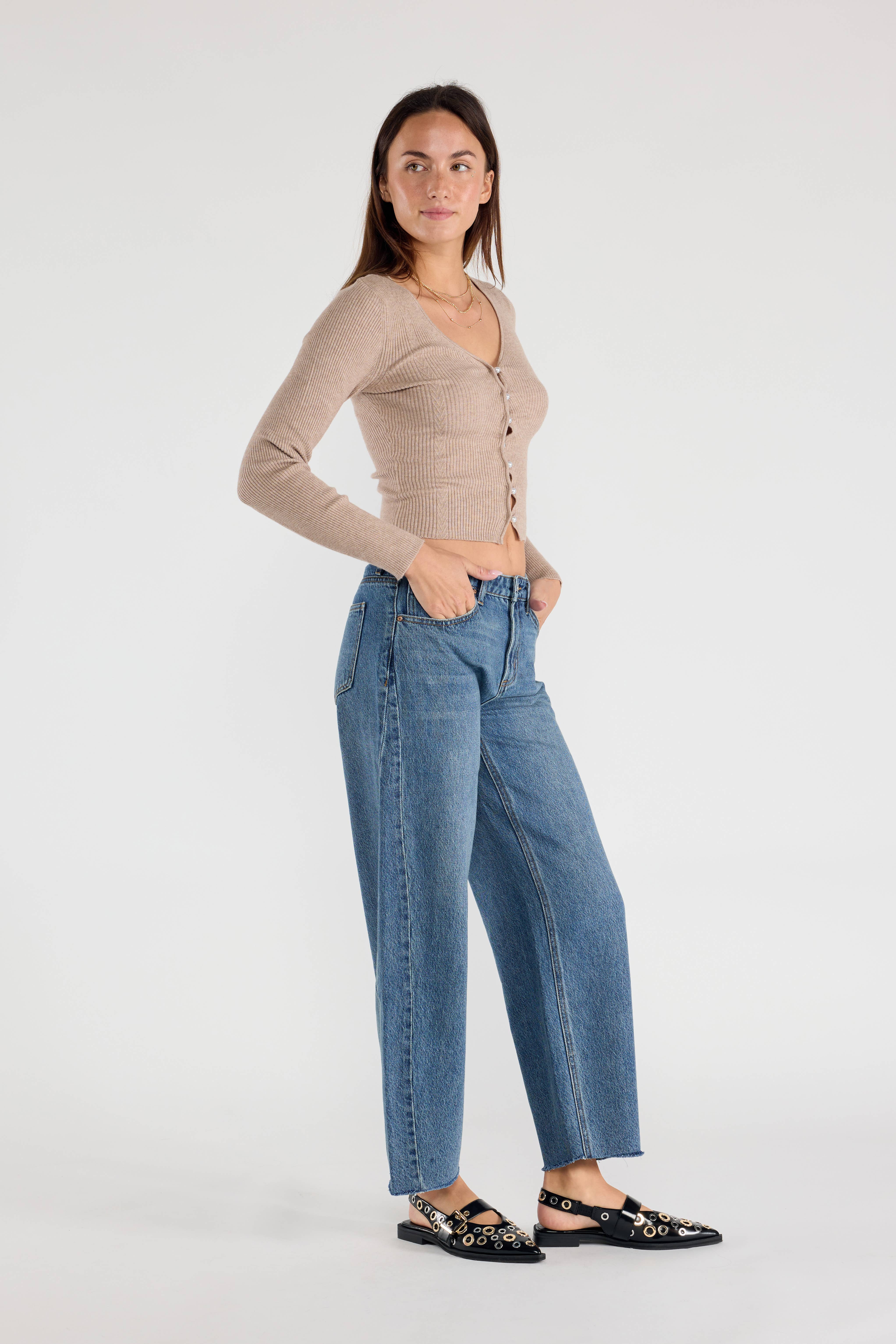 MEDIUM OPEN PACK Relaxed Barrel Jeans with Side Panel XP7013 for wholesale on Faire2