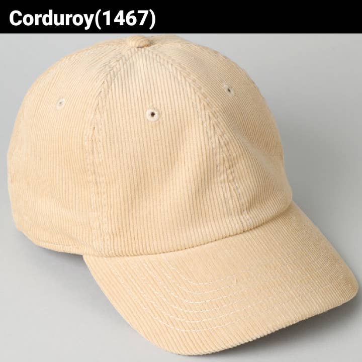 Fashion City - Wholesale Baseball Cap - Unisex - Custom Embroidery Corduroy Adjustable Cotton Baseball Cap